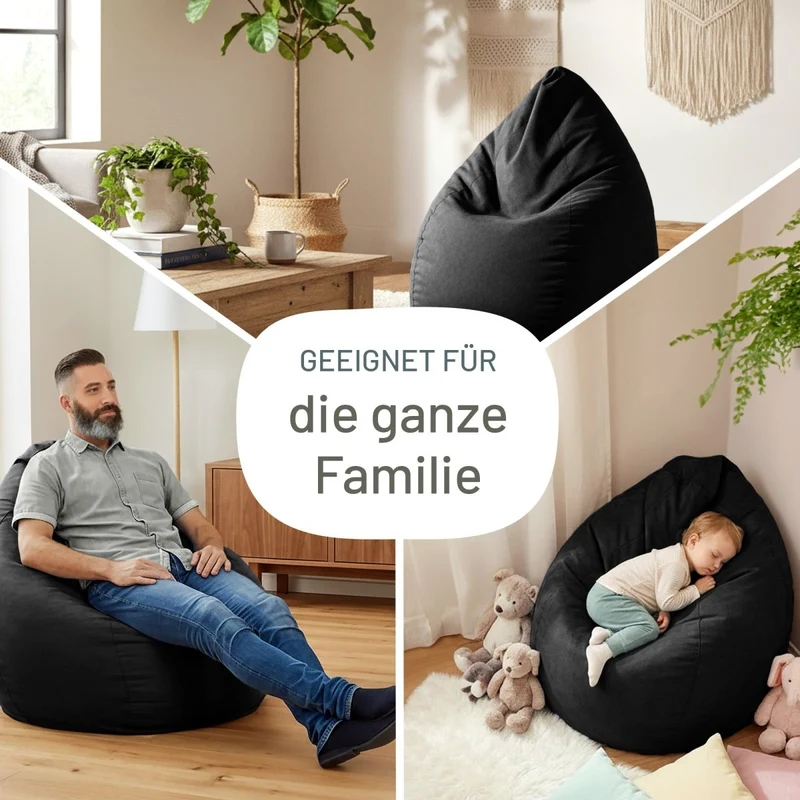 Drop Sitzsack in Wildleder-Optik