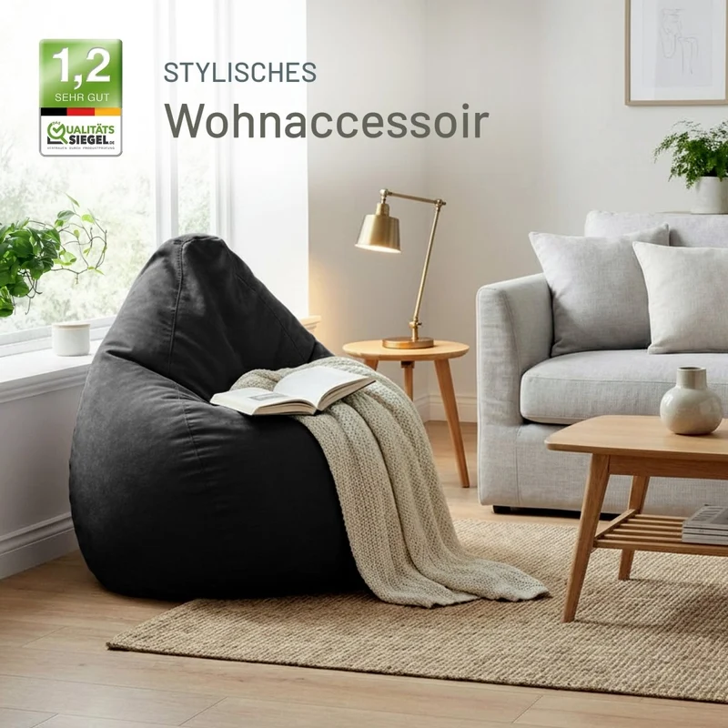Drop Sitzsack in Wildleder-Optik