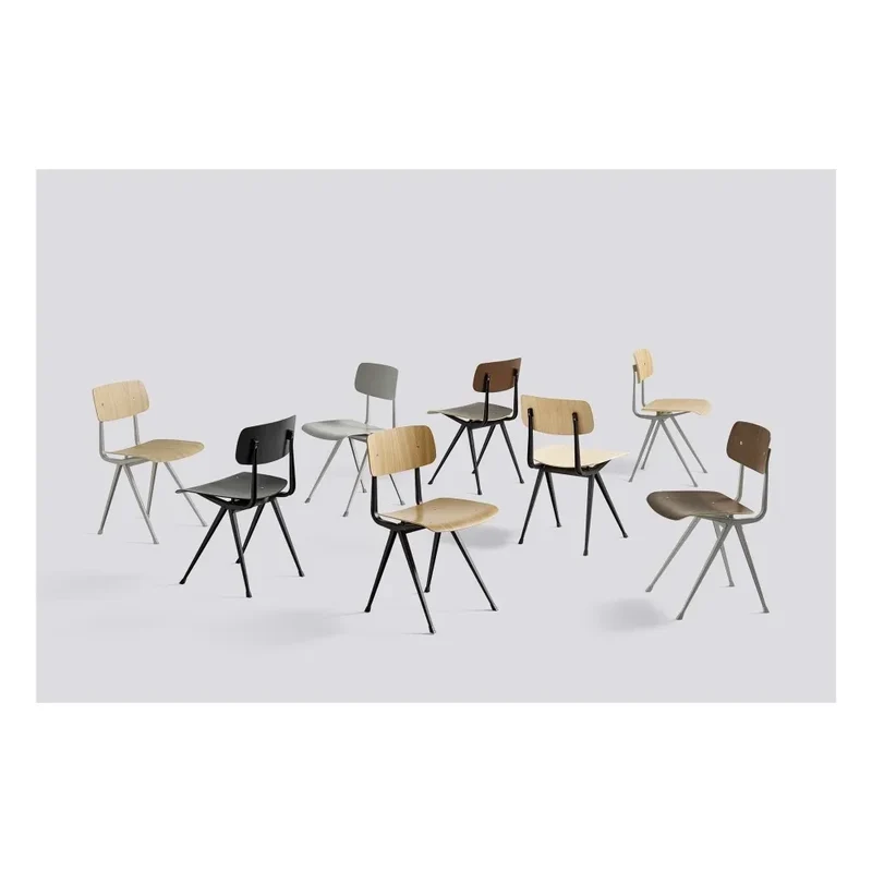 Hay - Result Renkli Meşe Sandalye - Friso Kramer & Wim Rietveld Yeniden Üretim | Siyah