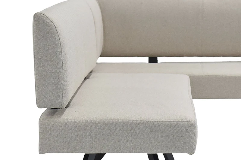 Eckbank TORONTO, Bezug in dunkelgrau oder taupe, Gestell in schwarz, L-Form langer Schenkel links oder rechts, Taschenfederkern, Küchenbank, Speisezimmerbank, Maße: B 182 x 128, H 85 cm oder 128 x 182, H 85 cm