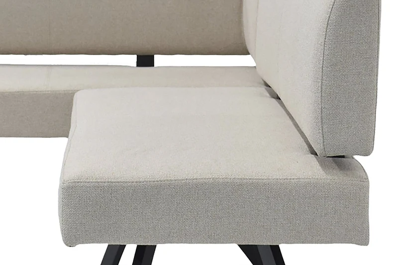 Eckbank TORONTO, Bezug in dunkelgrau oder taupe, Gestell in schwarz, L-Form langer Schenkel links oder rechts, Taschenfederkern, Küchenbank, Speisezimmerbank, Maße: B 182 x 128, H 85 cm oder 128 x 182, H 85 cm