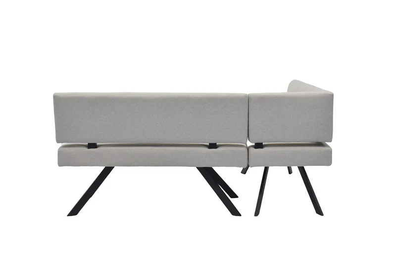 Eckbank TORONTO, Bezug in dunkelgrau oder taupe, Gestell in schwarz, L-Form langer Schenkel links oder rechts, Taschenfederkern, Küchenbank, Speisezimmerbank, Maße: B 182 x 128, H 85 cm oder 128 x 182, H 85 cm
