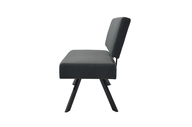 Sitzbank TORONTO, Bezug in dunkelgrau oder taupe, Gestell in schwarz, mit Rückenlehne und hohem Sitzkomfort, Esszimmerbank, Küchenbank, Maße: B 138, H 83, T 60 cm