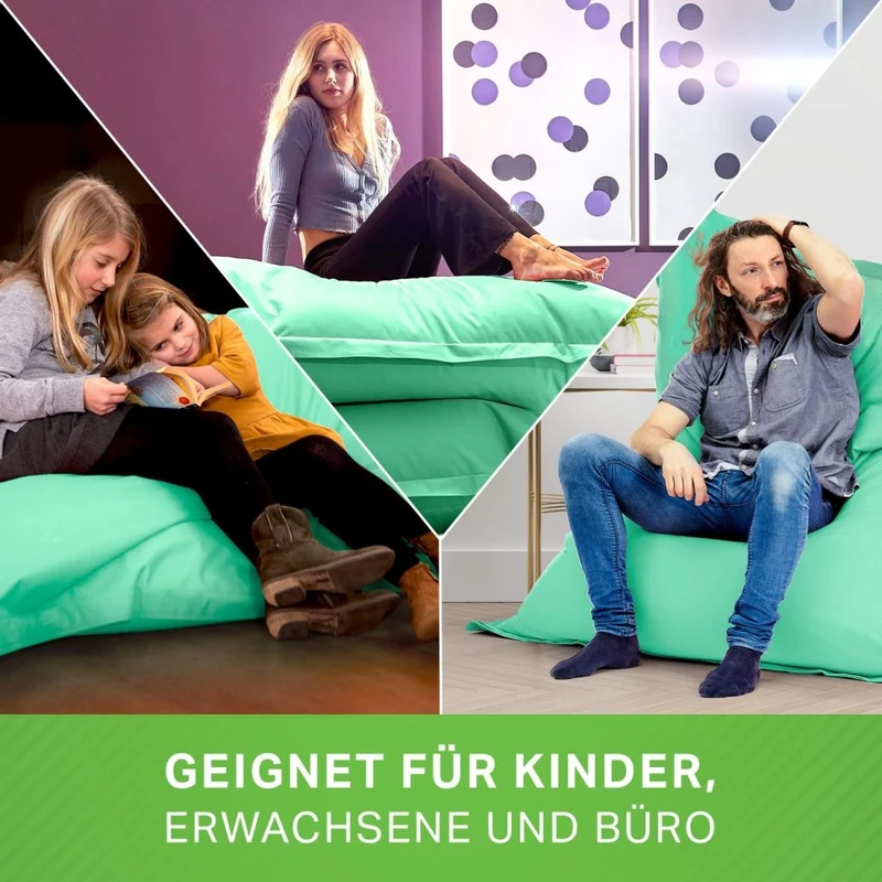 Square Riesensitzsack in Pastell für Indoor & Outdoor