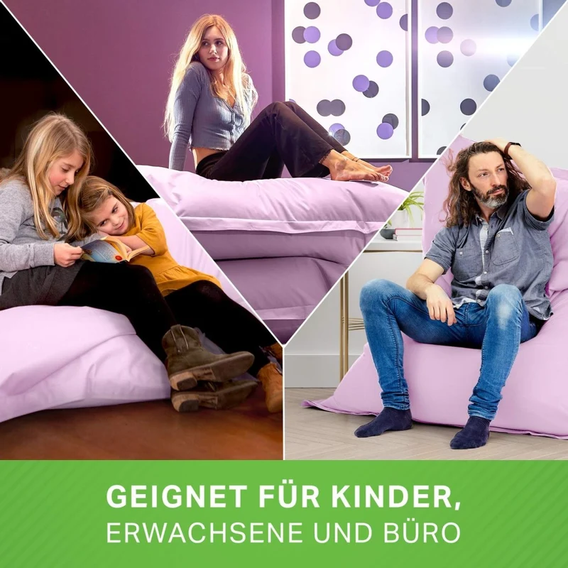 Square Riesensitzsack in Pastell für Indoor & Outdoor