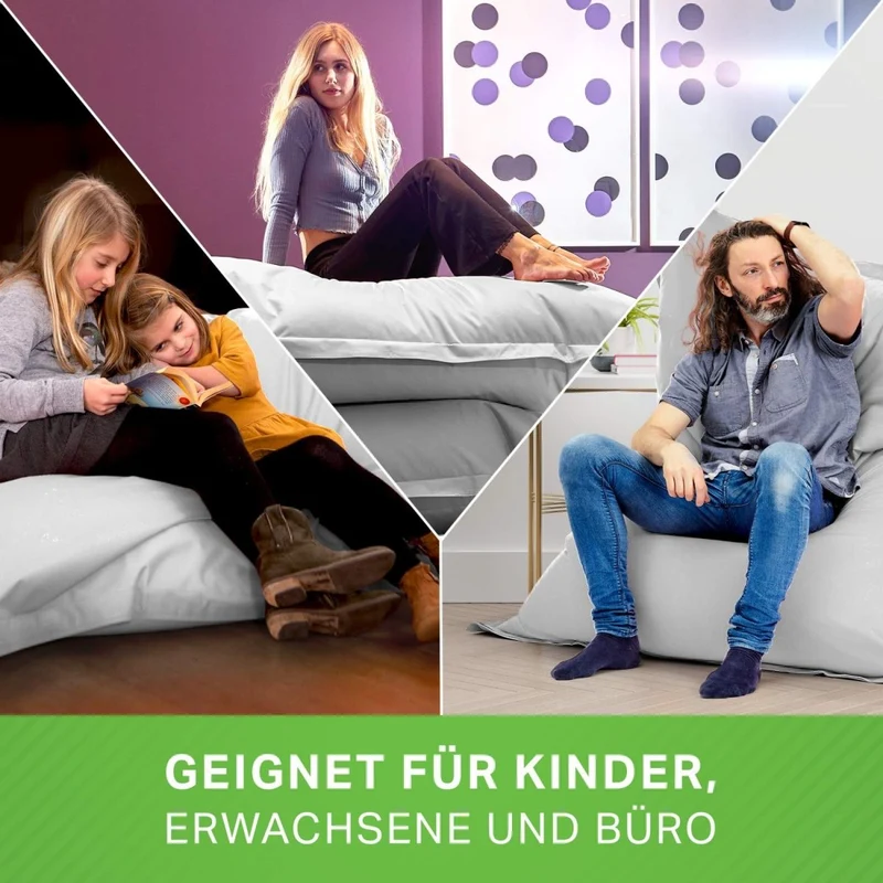 Square Riesensitzsack in Pastell für Indoor & Outdoor
