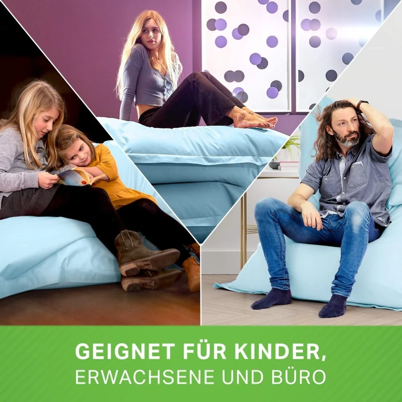 Square Riesensitzsack in Pastell für Indoor & Outdoor