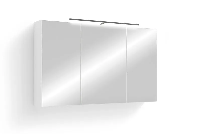 Spiegelschrank SPREE / Korpus matt weiß oder anthrazit mit Spiegeltüren / Hängeschrank mit Soft-Close-Funktion / Inklusive LED-Beleuchtung / Badschrank mit Stecker- und Schalterdose / B 100, H 60, T 20 cm
