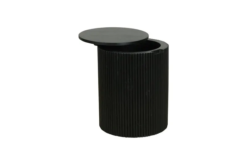 Beistelltisch OWEN / Tischplatte und Gestell in schwarz / Couchtisch / Sofatisch / Maße: D 40, H 50 cm