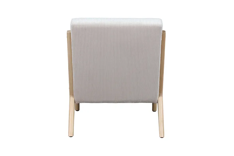 Sessel NOHR / Grob-Cord off-white oder grau / Gestell und Armlehnen Massivholz natur / B 65,5, H 78, T 84 cm