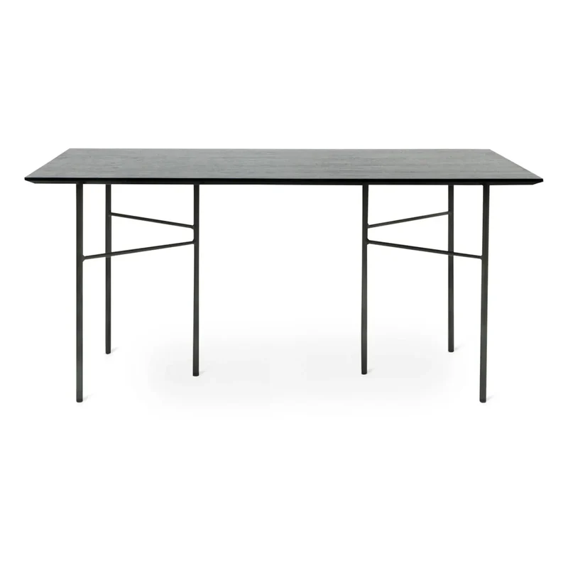 Ferm Living - Mingle Dikdörtgen Masa - FSC ahşap, metal ayaklar | Siyah