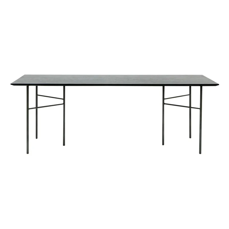 Ferm Living - Mingle Dikdörtgen Masa - FSC ahşap, metal ayaklar | Siyah