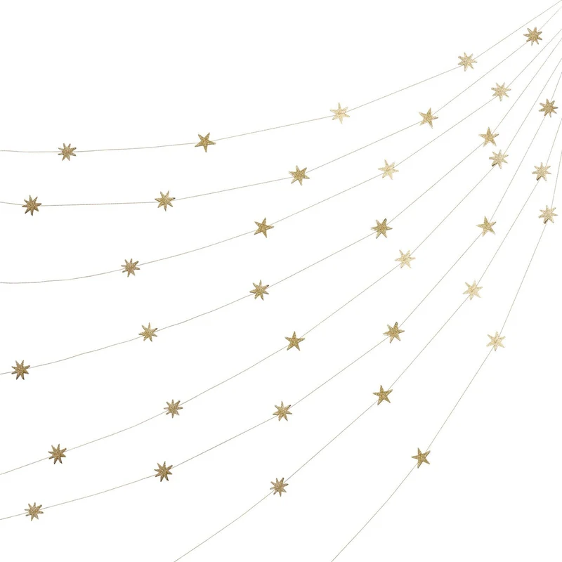 SEWN GARLAND - ADVENT GOLD STARS (5M)