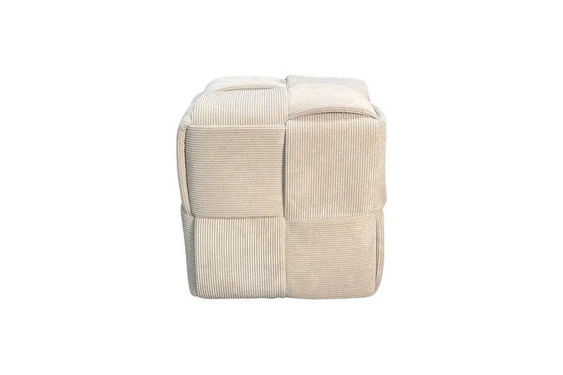 Pouf URBAN / Cord beige, dunkelgrün oder grau / Vollpolster / Hocker / B 40, H 40, T 40 cm