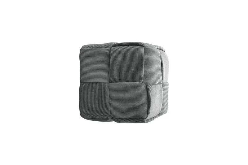 Pouf URBAN / Cord beige, dunkelgrün oder grau / Vollpolster / Hocker / B 40, H 40, T 40 cm