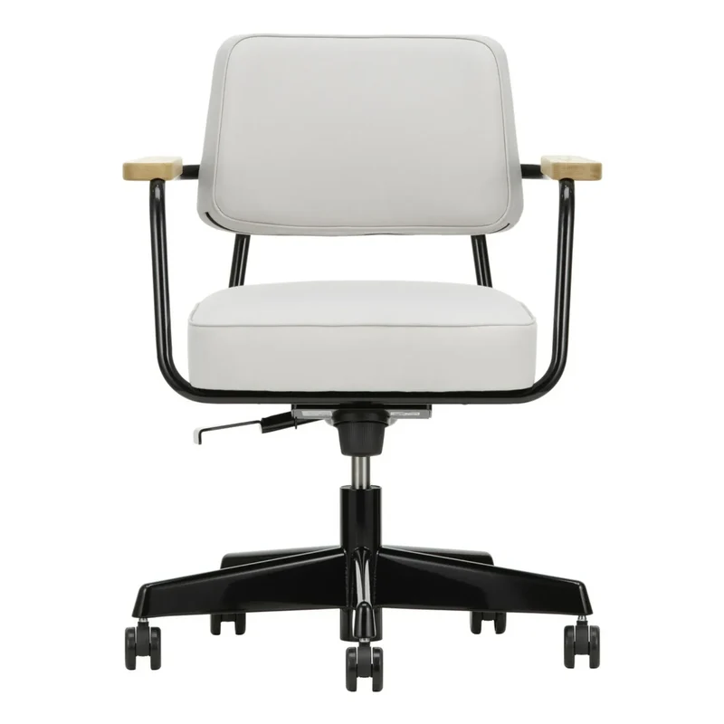 Vitra - Yönetici Dönerli Masa Sandalyesi, Siyah Taban - Jean Prouvé | İnci grisi