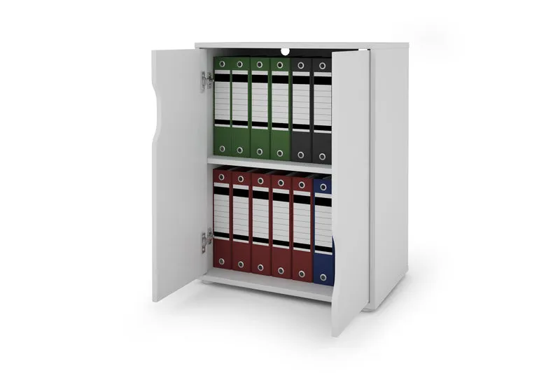 Aktenschrank BELFAST / mit viel Stauraum / 2 Türen / weiß oder anthazit / B 60, H 76,5, T 37 cm