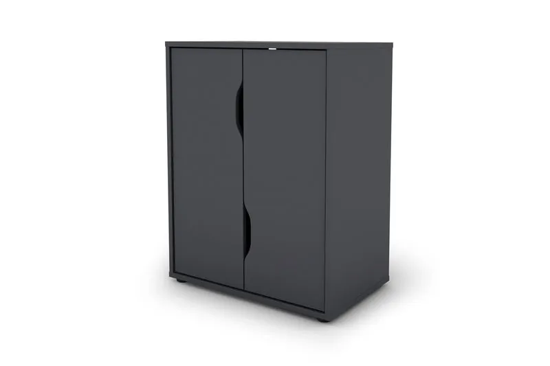 Aktenschrank BELFAST / mit viel Stauraum / 2 Türen / weiß oder anthazit / B 60, H 76,5, T 37 cm