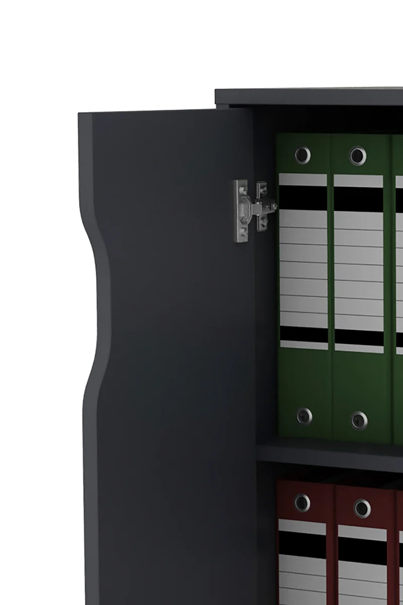 Aktenschrank BELFAST / mit viel Stauraum / 2 Türen / weiß oder anthazit / B 60, H 76,5, T 37 cm