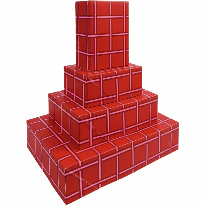 PAPER BOX SET GRID PRINT