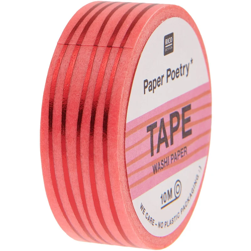 PAPER TAPE - NEON PINK/RED LINES