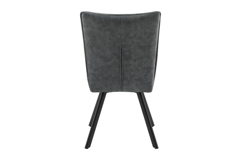 Stuhl 2-er Set ROBBIE / Bezug in anthrazit, Gestell in schwarz / 360° drehbar & Taschenfederkern / Esszimmerstuhl / Polsterstuhl / B 48 x H 89,5 x T 63,5 cm