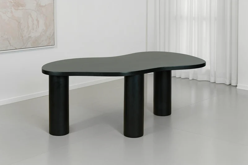 Couchtisch ETHAN / Tischplatte und Gestell in schwarz oder naturfarben (Akazie) / Wohnzimmertisch / Beistelltisch / Maße: B 110, H 45, T 55 cm
