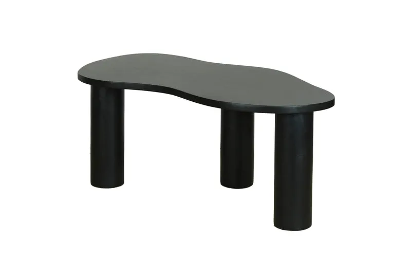Couchtisch ETHAN / Tischplatte und Gestell in schwarz oder naturfarben (Akazie) / Wohnzimmertisch / Beistelltisch / Maße: B 110, H 45, T 55 cm
