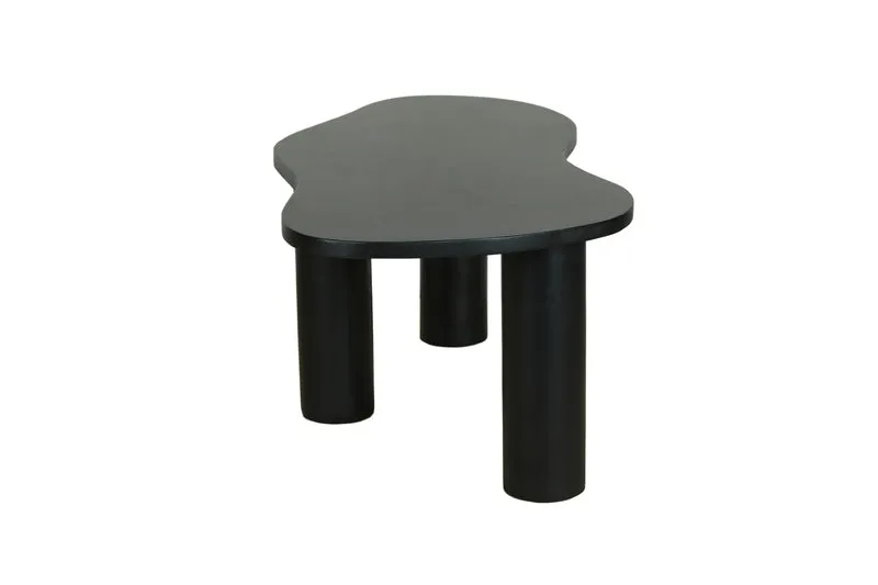 Couchtisch ETHAN / Tischplatte und Gestell in schwarz oder naturfarben (Akazie) / Wohnzimmertisch / Beistelltisch / Maße: B 110, H 45, T 55 cm