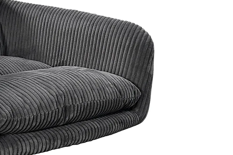 Esszimmerstuhl 2er Set PURA / Grob-Cord dunkelgrau oder off-white / Gestell Metall schwarz matt / Sitzschale 360° drehbar / B 58, H 74, T 60 cm