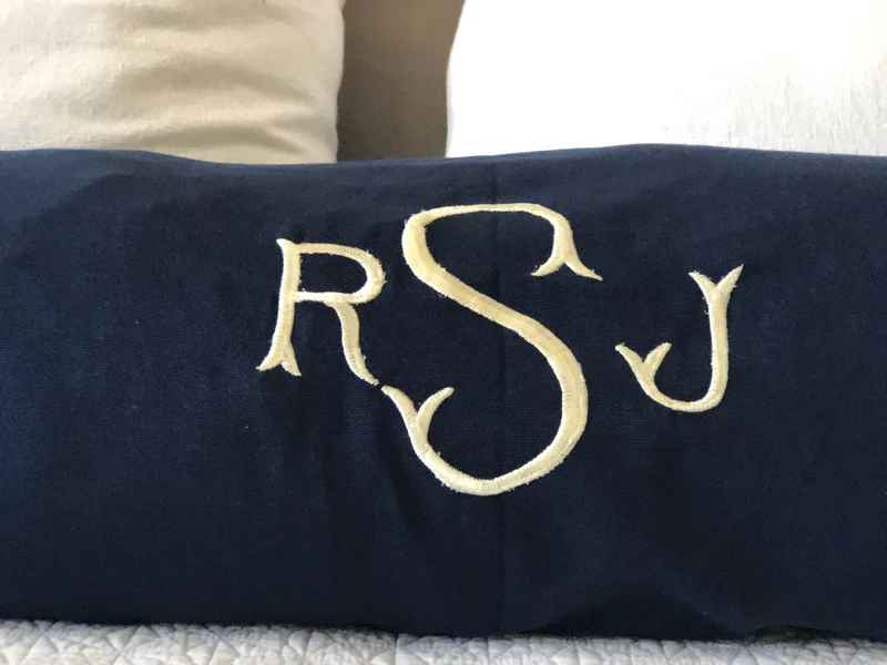 Monogram Neckroll Pillow, White Bolster Pillowcover, Personalized baby Gifts