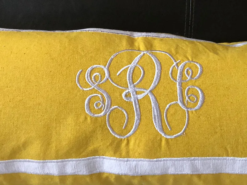 Monogrammed Lumbar Pillow Cover, Bedroom Monogram Pillow Covers, Headboard Pillow Cover, Monogram Wedding Pillow Cover(12"x40")