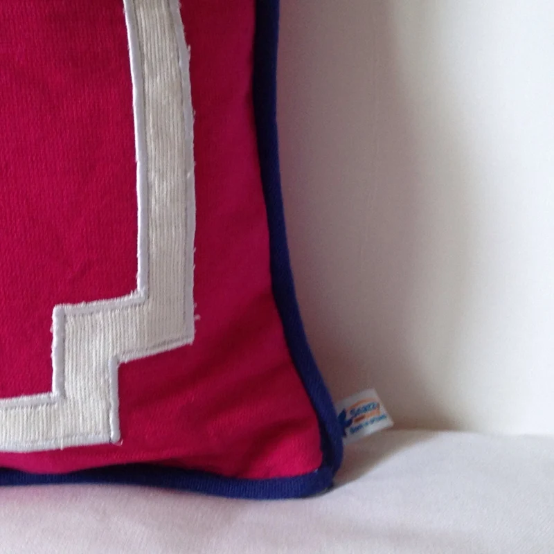 Monogram Embroidered Personalized Modern Lumbar Pillows for Graduation Preppy Room Decor Gift for Her