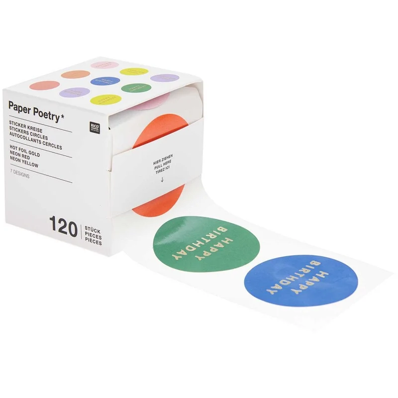 STICKER ROLL - HAPPY BIRTHDAY (120 PCS)