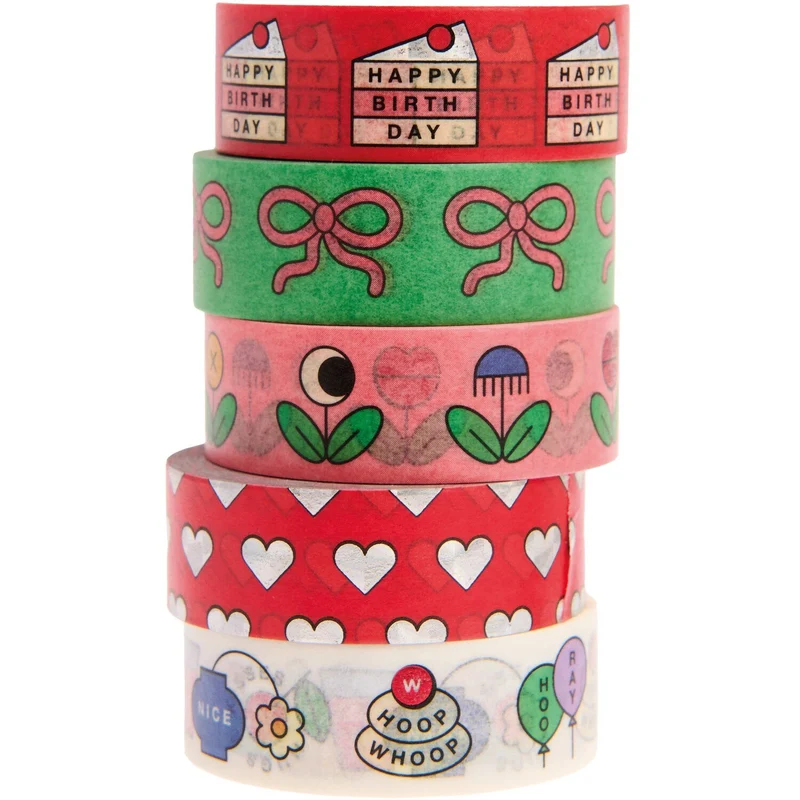 PAPER TAPE SET HAPPY BIRTHDAY - 5 PCS