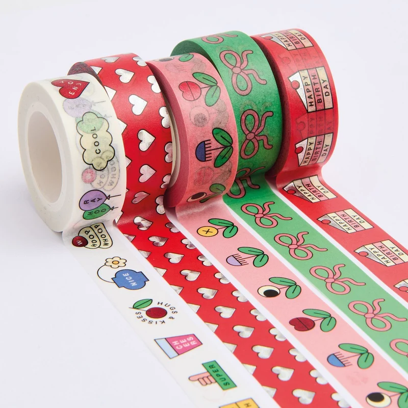 PAPER TAPE SET HAPPY BIRTHDAY - 5 PCS