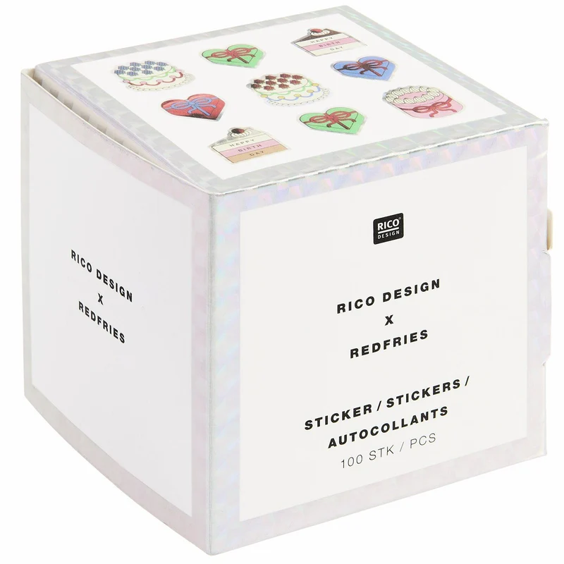 HOLOGRAPHIC STICKERS CAKES - 100 PCS