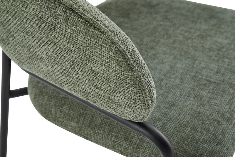 Stuhl 2-er Set CURVE / Webstoffbezug in dunkelgrau, dunkelgrün oder taupe, Gestell in schwarz / Esszimmerstuhl / Küchenstuhl / Maße: B 60 x H 86 x T 58 cm
