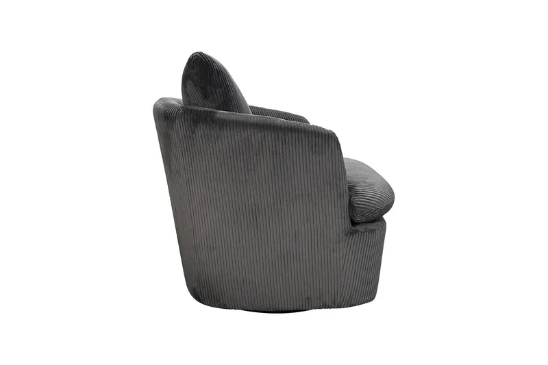 Sessel HARMONY / Grob-Cord dunkelgrau oder off white / Vollpolster / 360° drehbar / B 72, H 69, T 77 cm