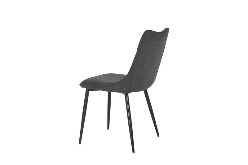 Esszimmerstuhl 2er Set CARLO / Webstoff taupe oder anthrazit / Gestell Metall schwarz / B 59, H 88, T 47 cm