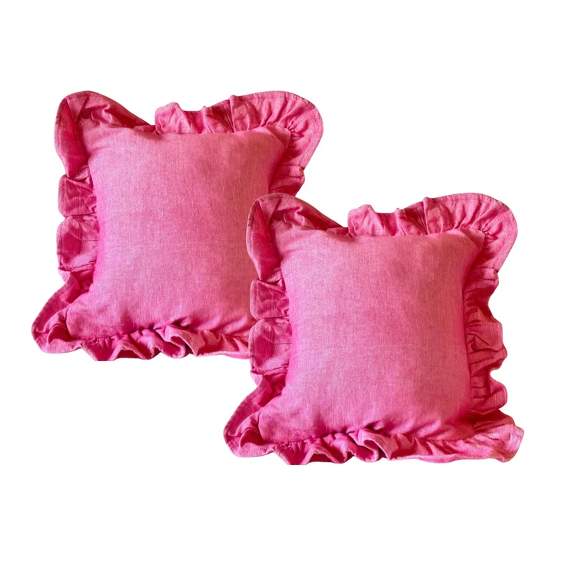 Shabby Chic Baby Girl Pillow Pink Decorative Ruffled Pillow Unique Throw Pillow