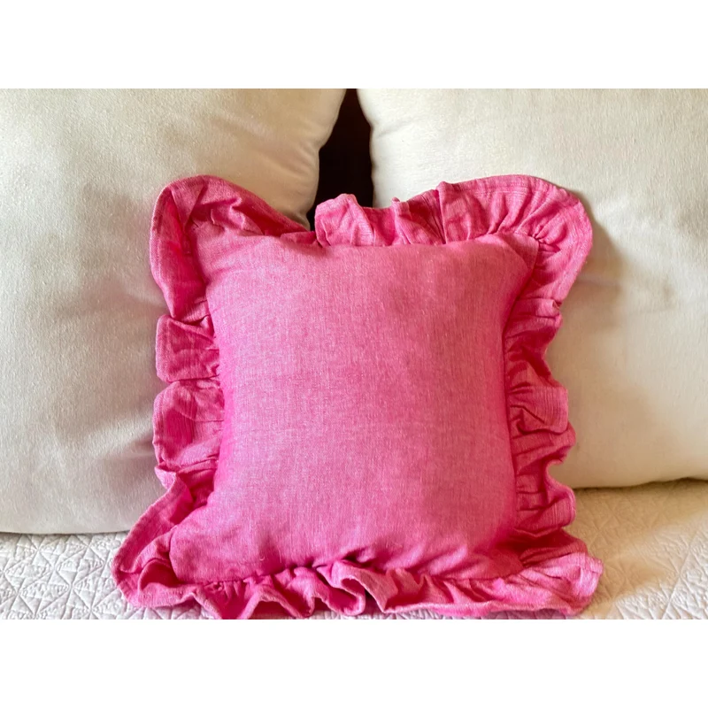 Shabby Chic Baby Girl Pillow Pink Decorative Ruffled Pillow Unique Throw Pillow