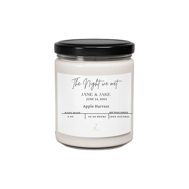 Personalized Scented Soy Candle Gifts, Perfect Gift for Candle Lovers, Hand Poured Scented Soy Candle, Minimalistic and Chic Home Fragrance