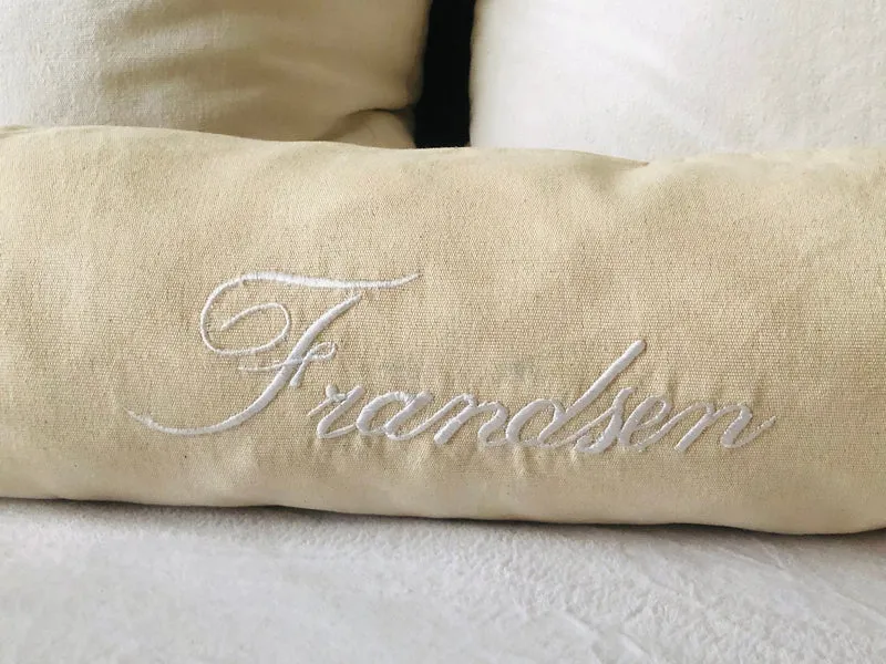 Personalized Monogram Bolster Pillow Cover, Sofa Decorative Pillow, Neckroll for Bedroom Decor