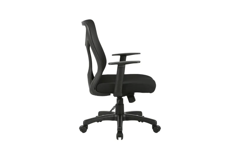 Chefsessel BONE / Kunststoff schwarz / Mesh schwarz, ziegelrot oder grau / Wippmechanik / Sicherheitsklemmschutz / Höhenverstellung / gebremste Sicherheitsdoppelrollen / B 61,5, H 91-98,5, T 51,5 cm