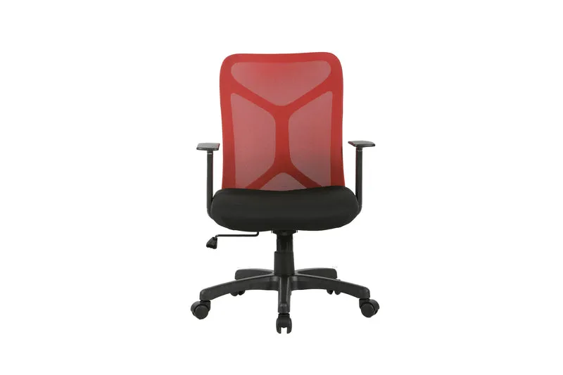 Chefsessel BONE / Kunststoff schwarz / Mesh schwarz, ziegelrot oder grau / Wippmechanik / Sicherheitsklemmschutz / Höhenverstellung / gebremste Sicherheitsdoppelrollen / B 61,5, H 91-98,5, T 51,5 cm