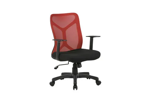 Chefsessel BONE / Kunststoff schwarz / Mesh schwarz, ziegelrot oder grau / Wippmechanik / Sicherheitsklemmschutz / Höhenverstellung / gebremste Sicherheitsdoppelrollen / B 61,5, H 91-98,5, T 51,5 cm