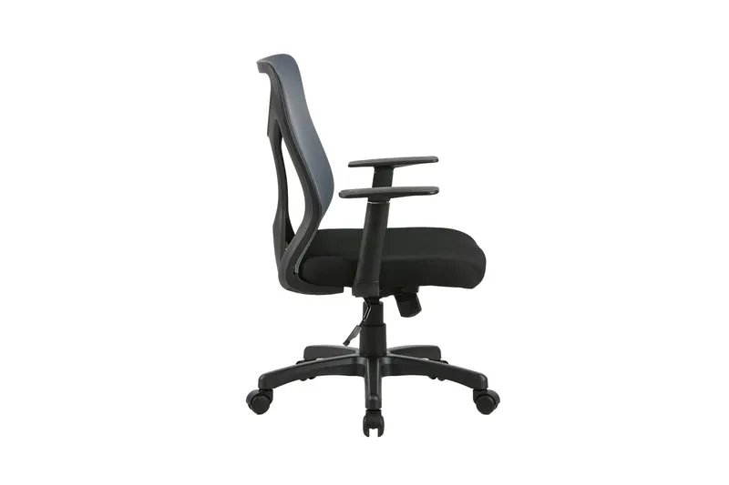 Chefsessel BONE / Kunststoff schwarz / Mesh schwarz, ziegelrot oder grau / Wippmechanik / Sicherheitsklemmschutz / Höhenverstellung / gebremste Sicherheitsdoppelrollen / B 61,5, H 91-98,5, T 51,5 cm