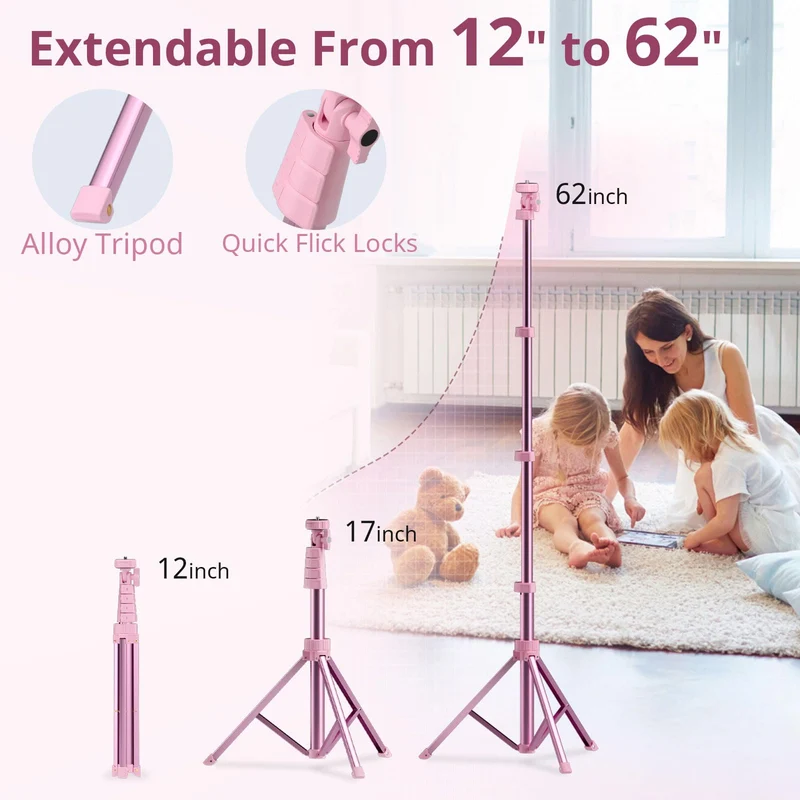 UBeesize 12'' Selfie Ring Light with 62’’ Tripod Stand for Video Recording
