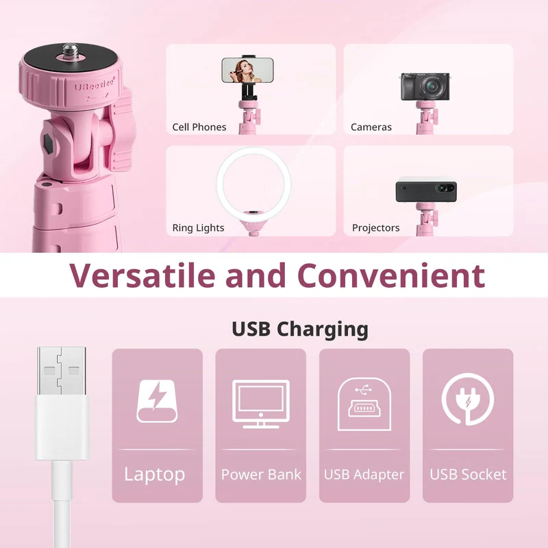 UBeesize 12'' Selfie Ring Light with 62’’ Tripod Stand for Video Recording